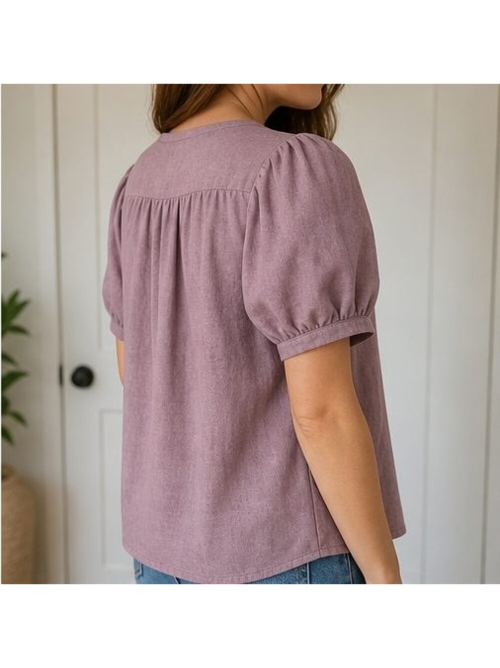 Mauve Ruffle Blouse - Picture 3 of 6
